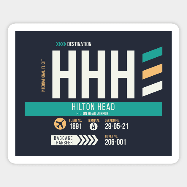 Hilton Head (HHH) Airport Code Baggage Tag Magnet by SLAG_Creative